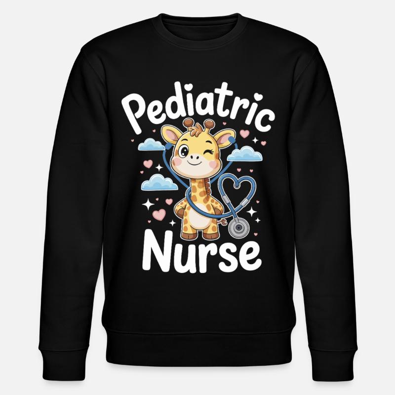 Pediatric giraffe with stethoscope - Stanley/Stella CHANGER Unisex Organic Sweatshirt - black