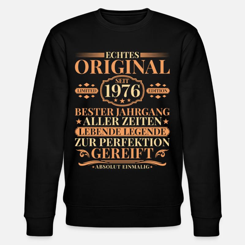 Millésime anniversaire 1976 Née millésime - Sweat bio CHANGER Stanley/Stella Unisexe - noir