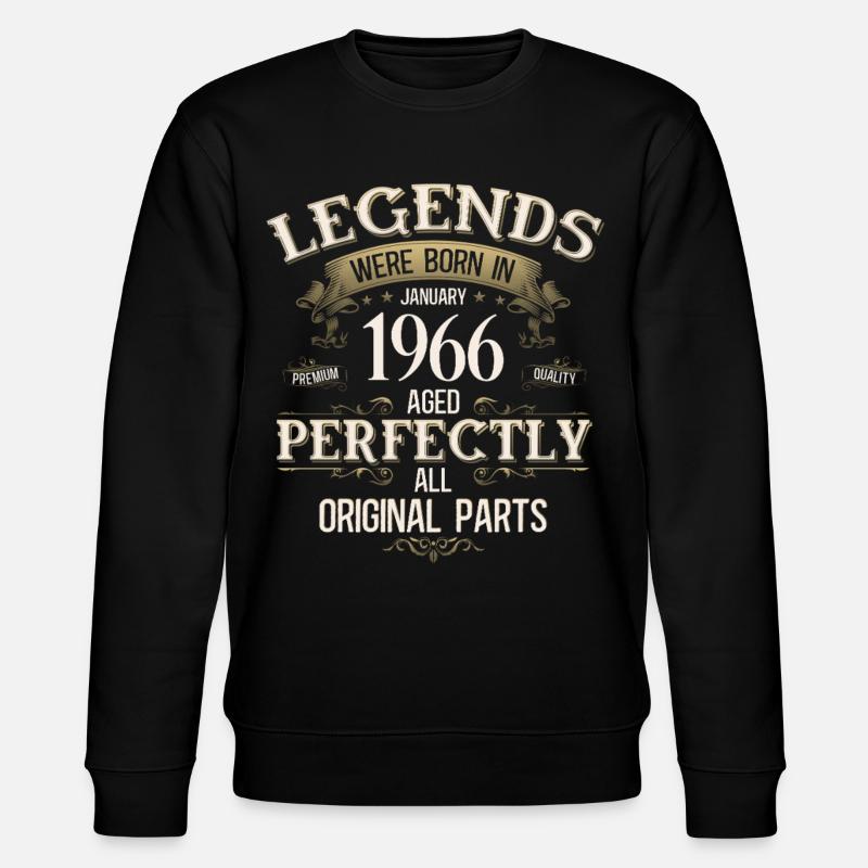 60th Birthday Legend January 1966 - Stanley/Stella CHANGER Unisex Organic Sweatshirt - black