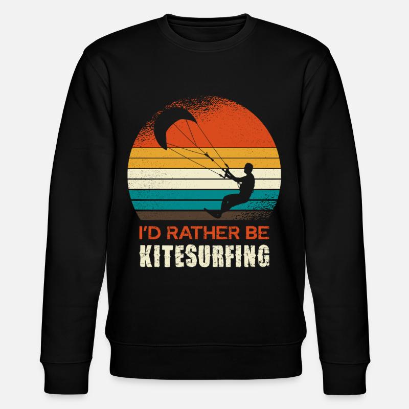 Kitesurfing Retro Circle Design - Stanley/Stella Unisex Bio-Sweatshirt CHANGER  - Schwarz