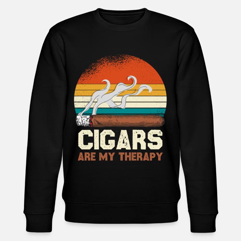 Cigar Therapy Retro Sunset - Stanley/Stella CHANGER Unisex Organic Sweatshirt - black
