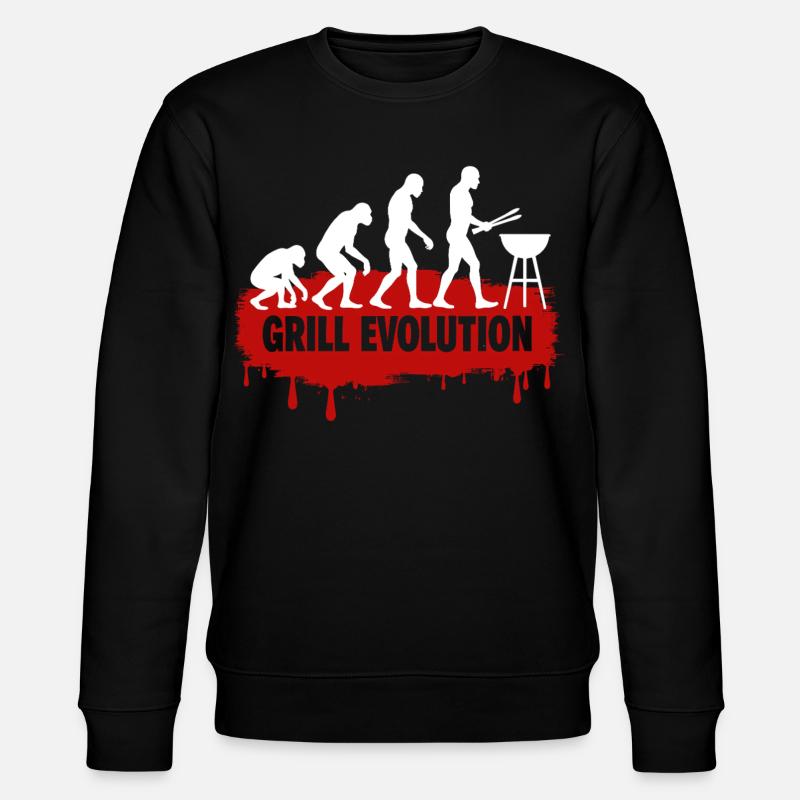 Grill Evolution Lustiger Grillmeister Spruch - Stanley/Stella Unisex Bio-Sweatshirt CHANGER  - Schwarz