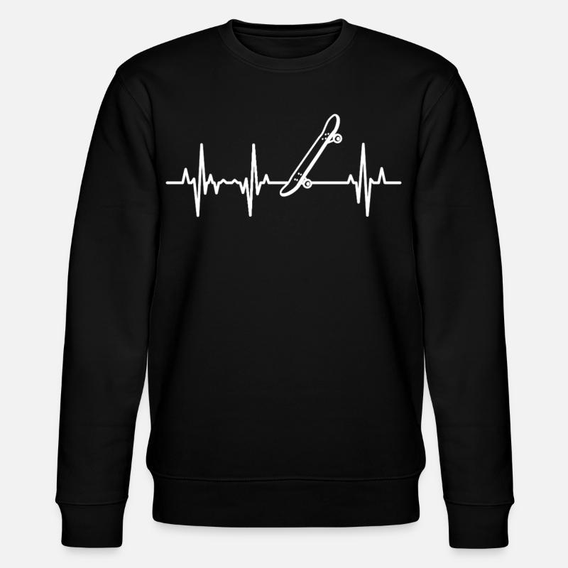 Skateboard EKG Herzlinie - Stanley/Stella Unisex Bio-Sweatshirt CHANGER - Schwarz