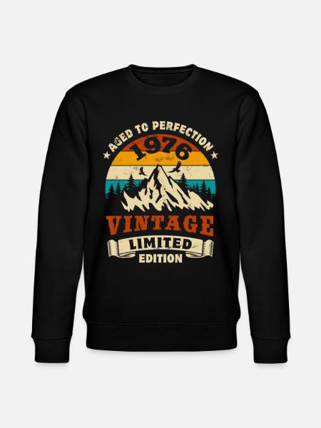 Limited Edition 1976 Birthday Gift - Stanley/Stella CHANGER Unisex Organic Sweatshirt - black