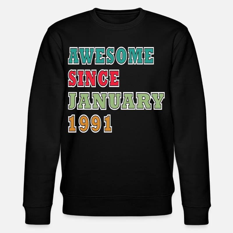 35e anniversaire Millésime de janvier 1991 - Sweat bio CHANGER Stanley/Stella Unisexe - noir