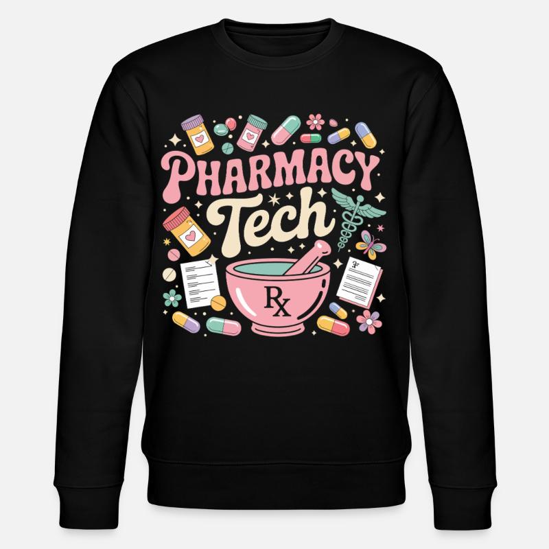 PharmaTech Apotheke Illustration - Stanley/Stella Unisex Bio-Sweatshirt CHANGER  - Schwarz