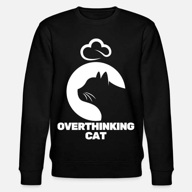 Nachdenkliche Katze - Stanley/Stella Unisex Bio-Sweatshirt CHANGER  - Schwarz