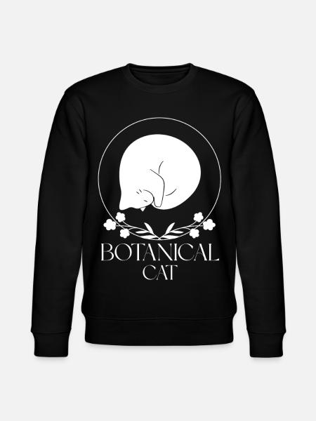 Minimalistische botanische Katze - Stanley/Stella Unisex Bio-Sweatshirt CHANGER  - Schwarz