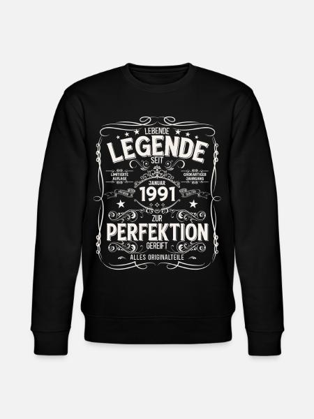 35th Birthday Legend January 1991 - Stanley/Stella CHANGER Unisex Organic Sweatshirt - black