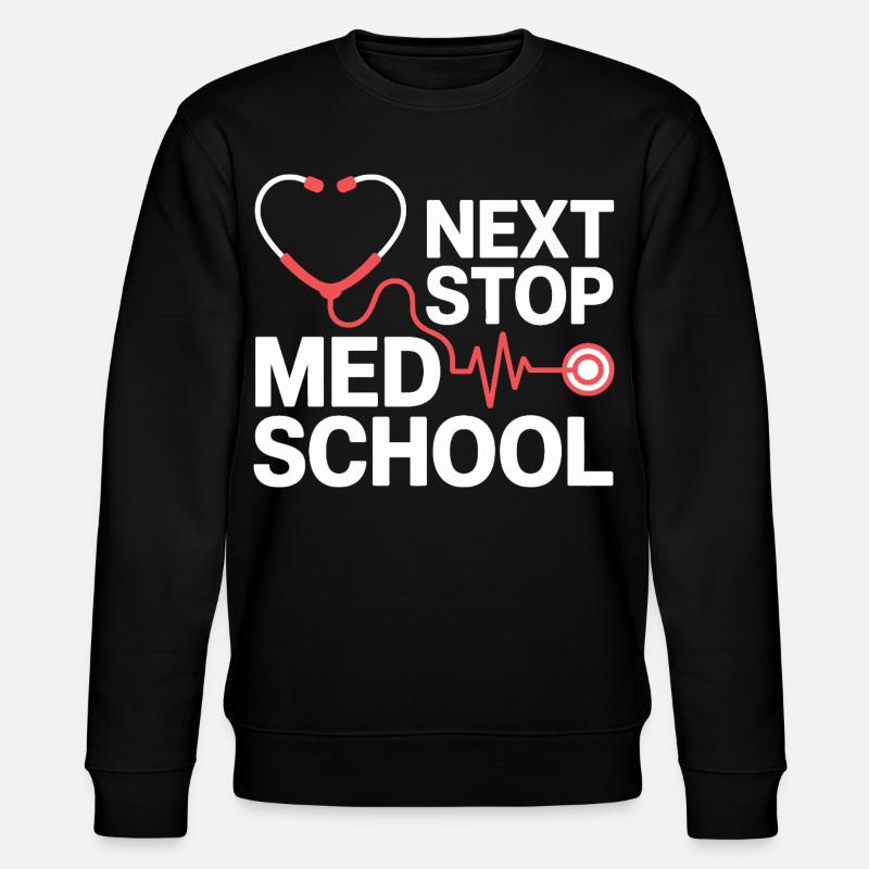 Med School Stethoscope Heart Tea - Stanley/Stella CHANGER Unisex Organic Sweatshirt - black