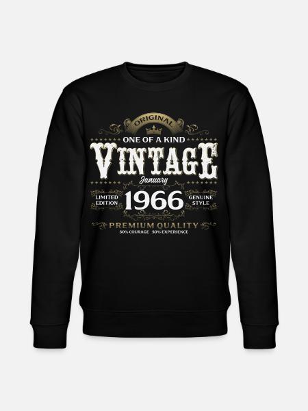 60e anniversaire Millésime janvier 1966 - Sweat bio CHANGER Stanley/Stella Unisexe - noir