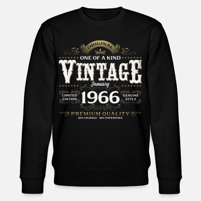 60e anniversaire Millésime janvier 1966 - Sweat bio CHANGER Stanley/Stella Unisexe - noir