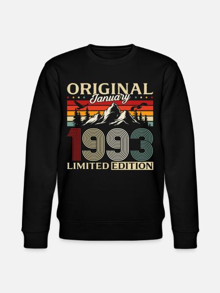 33rd Birthday Original January 1993 - Stanley/Stella CHANGER Unisex Organic Sweatshirt - black