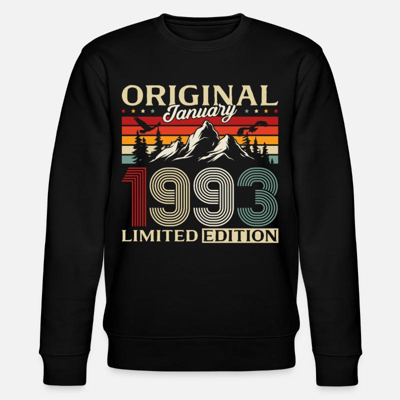 33rd Birthday Original January 1993 - Stanley/Stella CHANGER Unisex Organic Sweatshirt - black