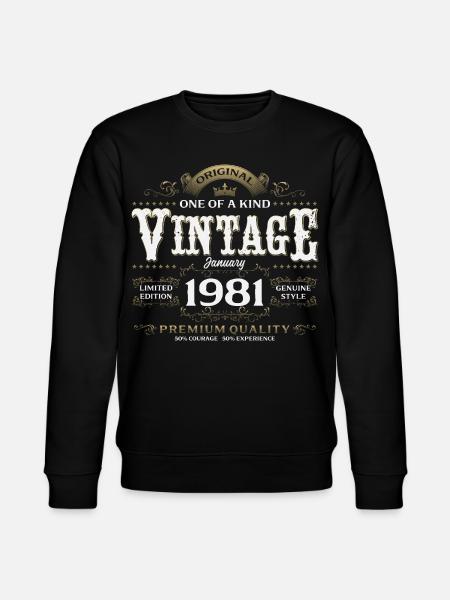 45e anniversaire Millésime de janvier 1981 - Sweat bio CHANGER Stanley/Stella Unisexe - noir