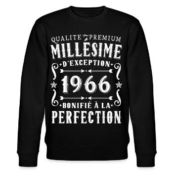 60-jähriges Jubiläum Vintage 1966 Partygeschenk - Stanley/Stella Unisex Bio-Sweatshirt CHANGER  - Schwarz - Vorne - Nik (191cm) & Marisol (170cm)