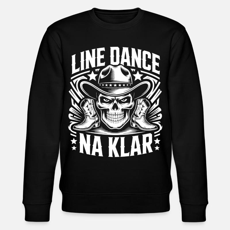 Line Dance Skull Cowboy - Stanley/Stella CHANGER Unisex Organic Sweatshirt - black