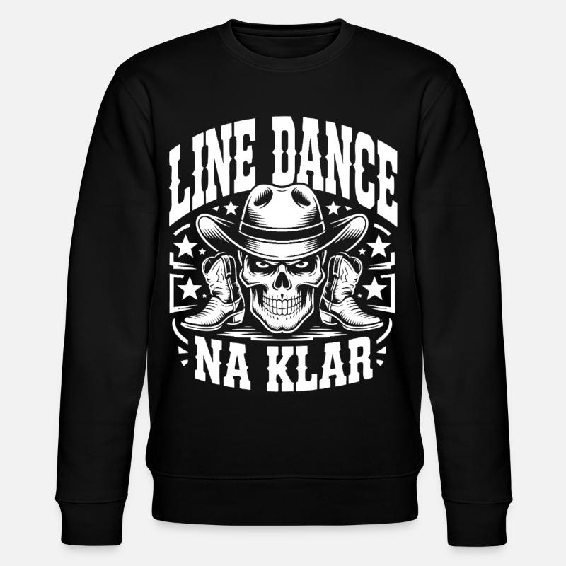 Line Dance Skull Cowboy - Stanley/Stella CHANGER Unisex Organic Sweatshirt - black