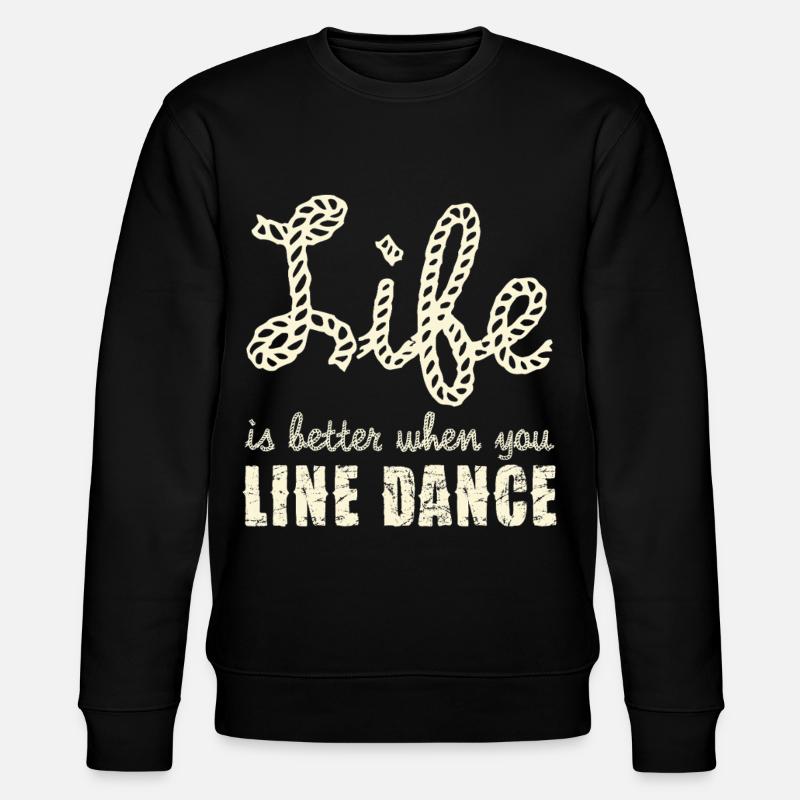 Line Dance Lebensfreude Rope Schrift - Stanley/Stella Unisex Bio-Sweatshirt CHANGER  - Schwarz