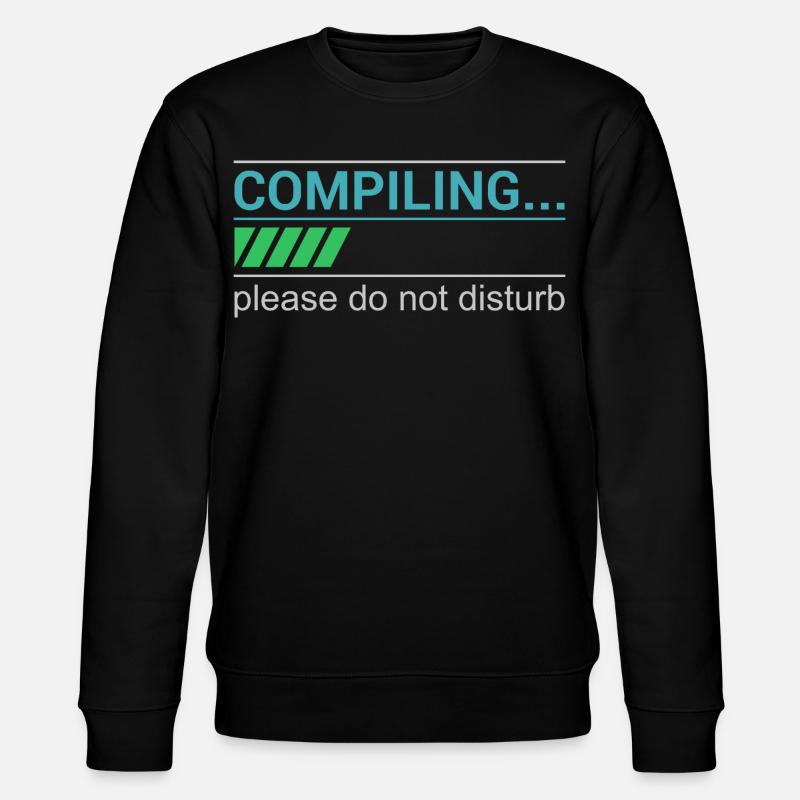 Funny Programmer T-Shirt - Compiling Please - Stanley/Stella CHANGER Unisex Organic Sweatshirt - black