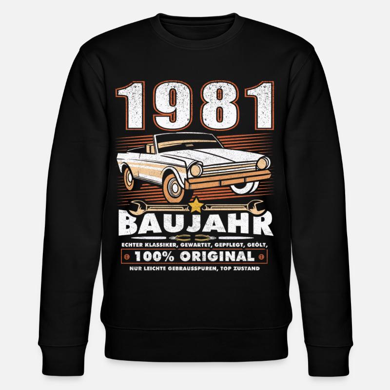 Anniversaire - Oldtimer 1981 - Sweat bio CHANGER Stanley/Stella Unisexe - noir