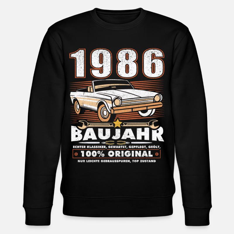 Voiture classique née anniversaire 1986 - Sweat bio CHANGER Stanley/Stella Unisexe - noir