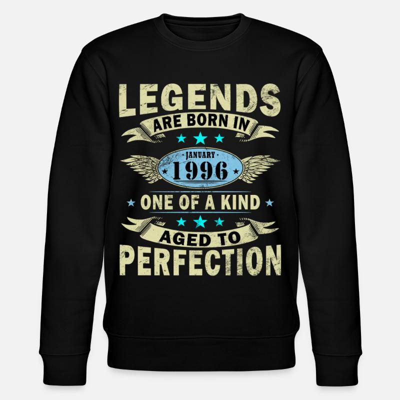 Legenden-wurden-im-Januar-1996-geboren - Stanley/Stella Unisex Bio-Sweatshirt CHANGER  - Schwarz