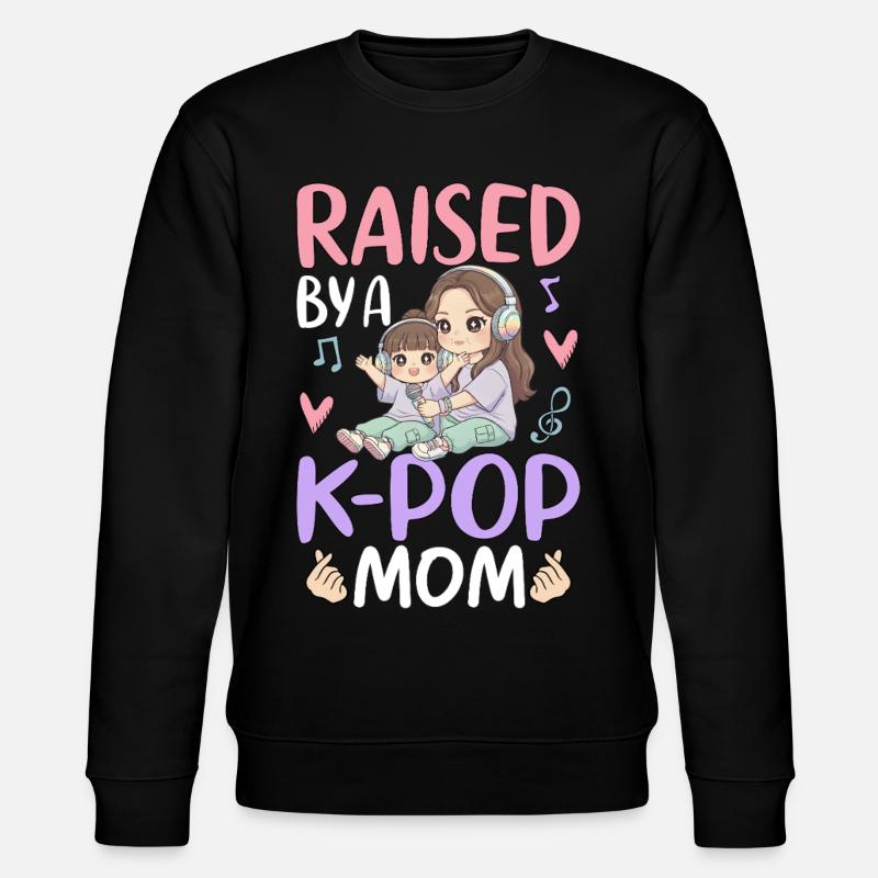 Raised By A K-Pop Mom - Stanley/Stella CHANGER Unisex Organic Sweatshirt - black