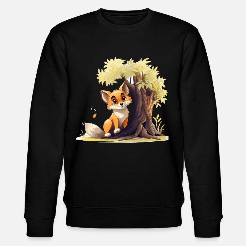 Waldfuchs am goldenen Baum - Stanley/Stella Unisex Bio-Sweatshirt CHANGER  - Schwarz