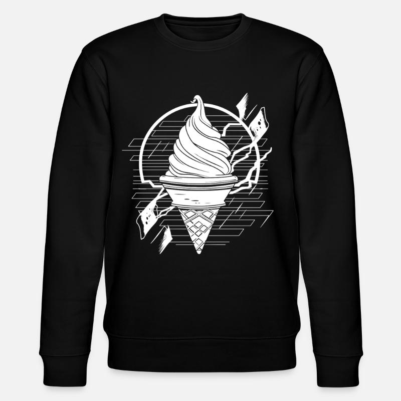 Softeis Zeichnung - Stanley/Stella CHANGER Unisex Organic Sweatshirt - black