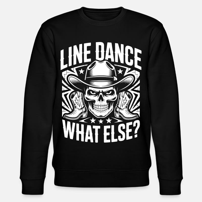 Line Dance Skull Cowboy - Stanley/Stella Unisex Bio-Sweatshirt CHANGER  - Schwarz