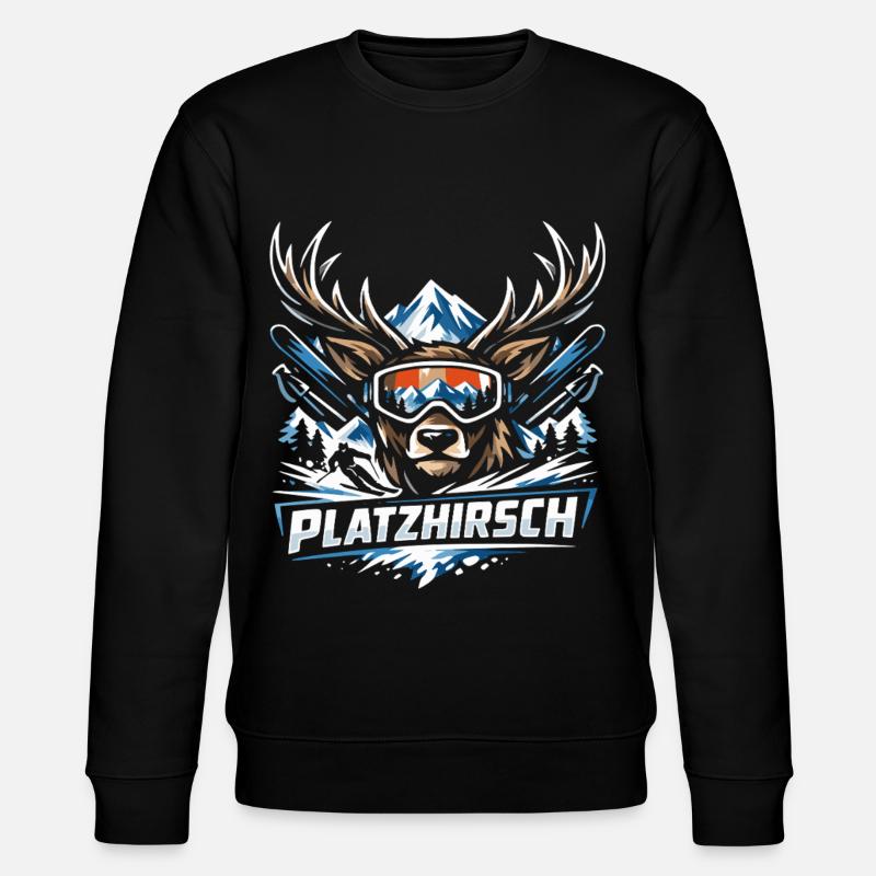 Platzhirsch Ski Hirsch - Stanley/Stella Unisex Bio-Sweatshirt CHANGER - Schwarz