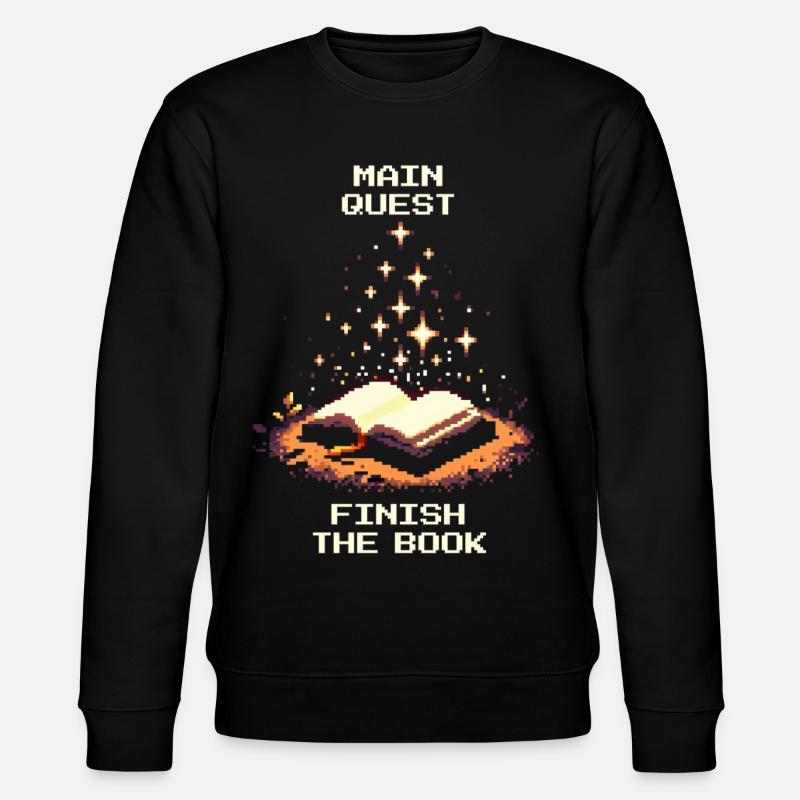 Hauptquest: Buch beenden | Lesemotivation - Stanley/Stella Unisex Bio-Sweatshirt CHANGER - Schwarz