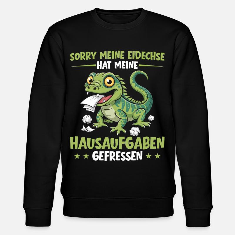 Lizard Ate My Homework Student - Stanley/Stella CHANGER Unisex Organic Sweatshirt - black