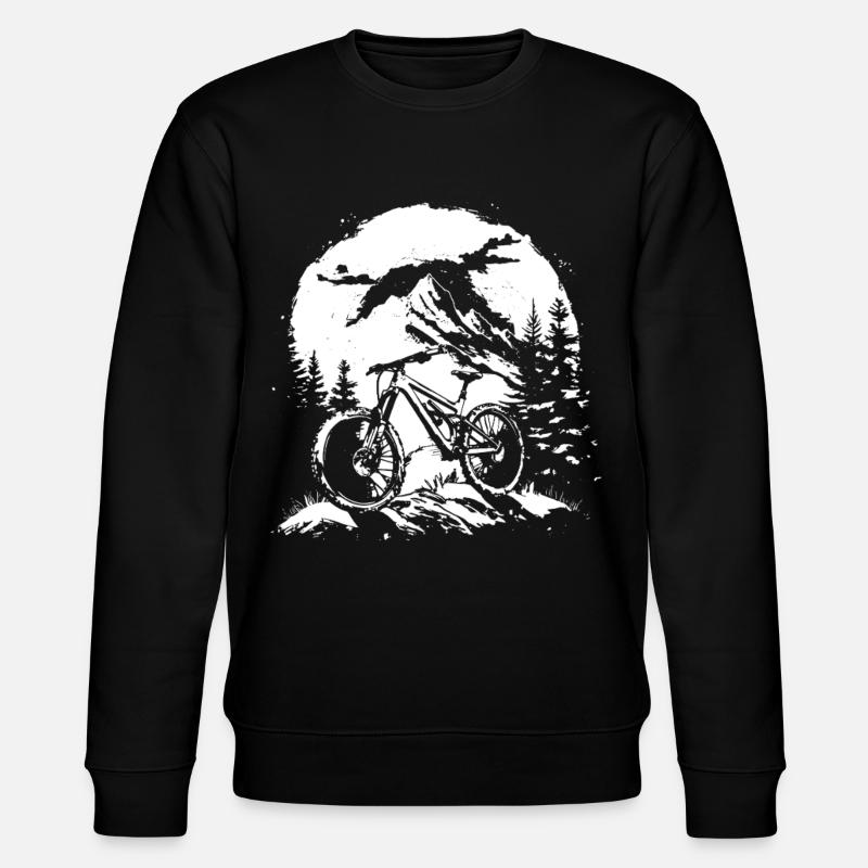 Mountainbiker Grafik - Stanley/Stella Unisex Bio-Sweatshirt CHANGER  - Schwarz