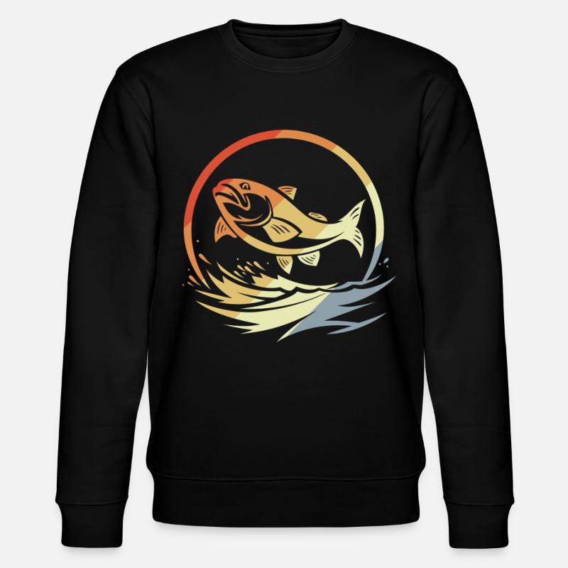 Pêche de style rétro - Sweat bio CHANGER Stanley/Stella Unisexe - noir