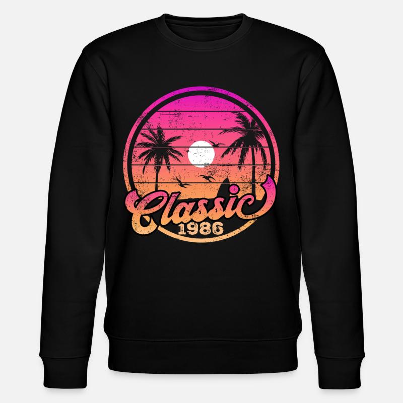 Classic 1986 Sunset Palms - Stanley/Stella Unisex Bio-Sweatshirt CHANGER  - Schwarz