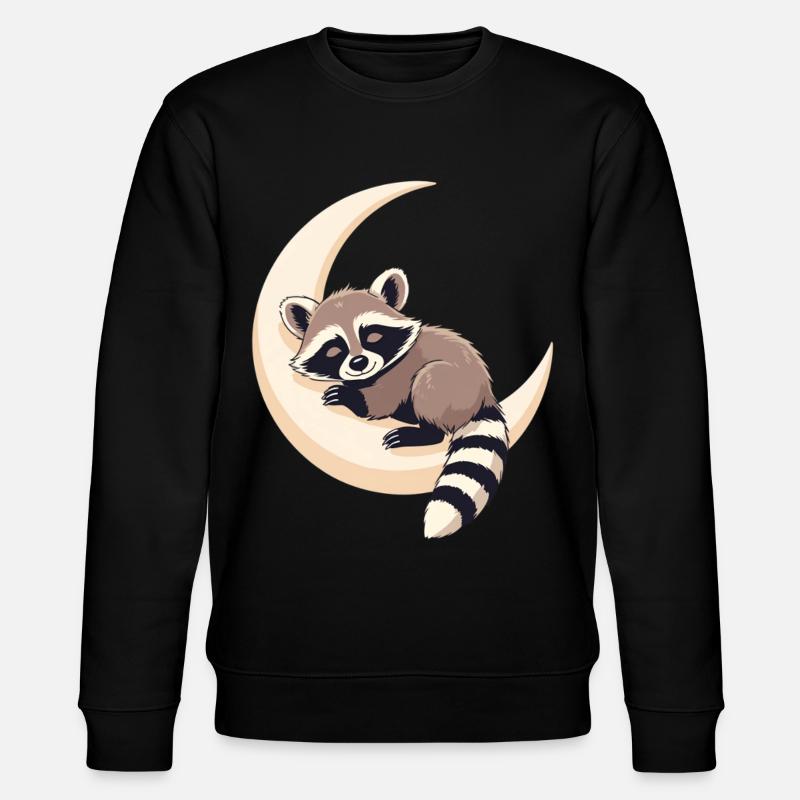 Raton laveur lunaire sur le croissant - Sweat bio CHANGER Stanley/Stella Unisexe - noir