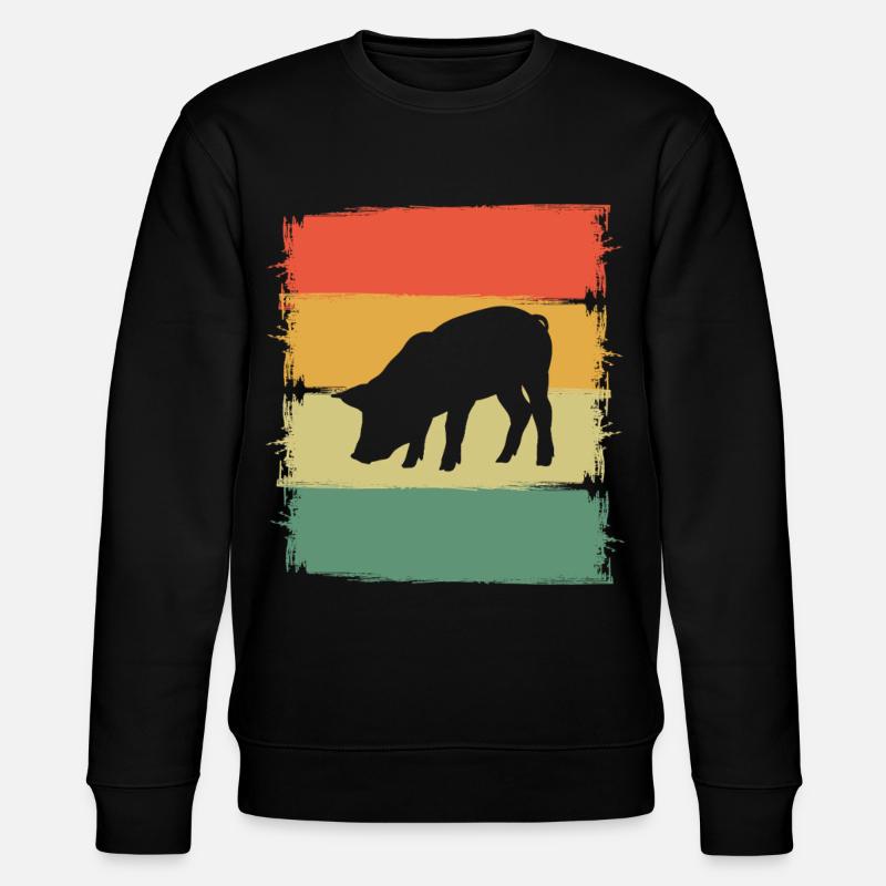 Schwein - Stanley/Stella Unisex Bio-Sweatshirt CHANGER  - Schwarz