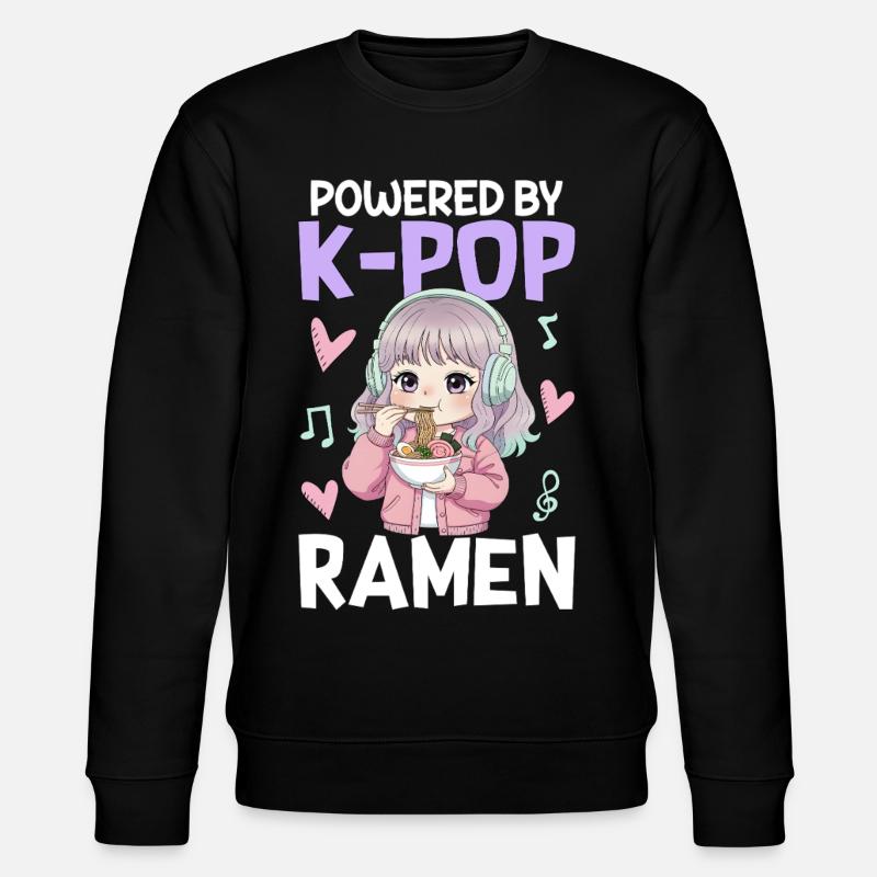 Powered By K-Pop Ramen - Stanley/Stella CHANGER Unisex Organic Sweatshirt - black
