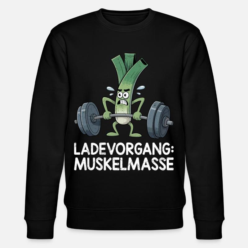 Weightlifter LOADING MUSCLE MASS Funny - Stanley/Stella CHANGER Unisex Organic Sweatshirt - black