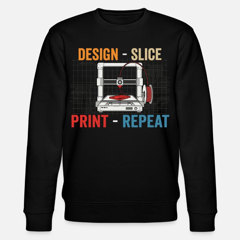 3D-Druck Evolution – Design Slice Print Repeat - Stanley/Stella Unisex Bio-Sweatshirt CHANGER  - Schwarz