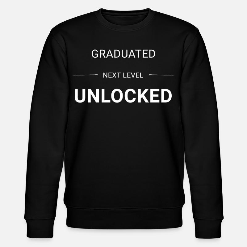 GRADUATED_NEXT_LEVEL_UNLOCKED_white - Stanley/Stella CHANGER Unisex Organic Sweatshirt - black