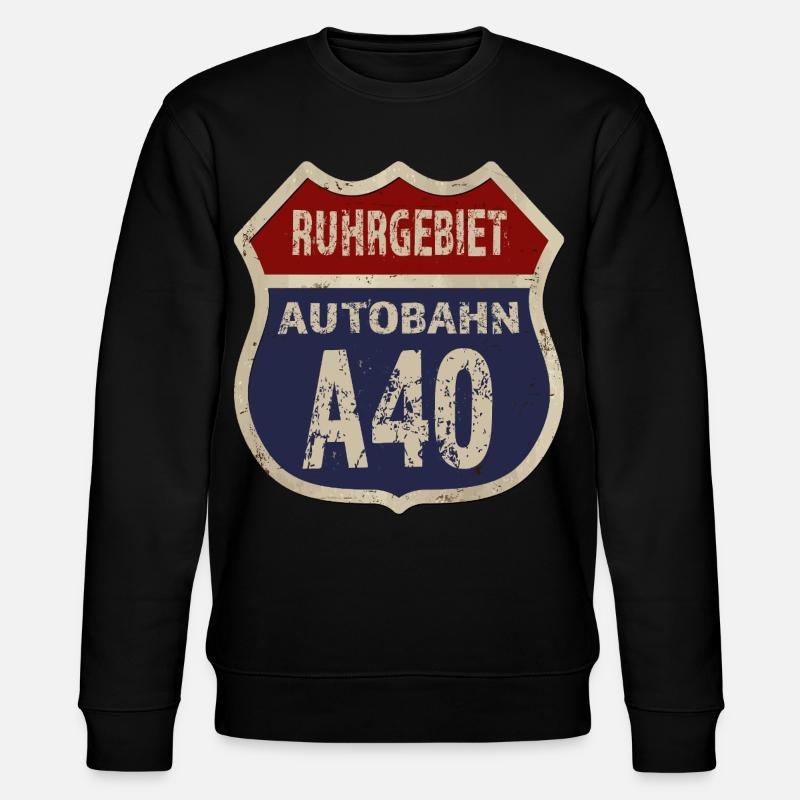 A40 - Ruhrgebiet - Stanley/Stella Unisex Bio-Sweatshirt CHANGER  - Schwarz