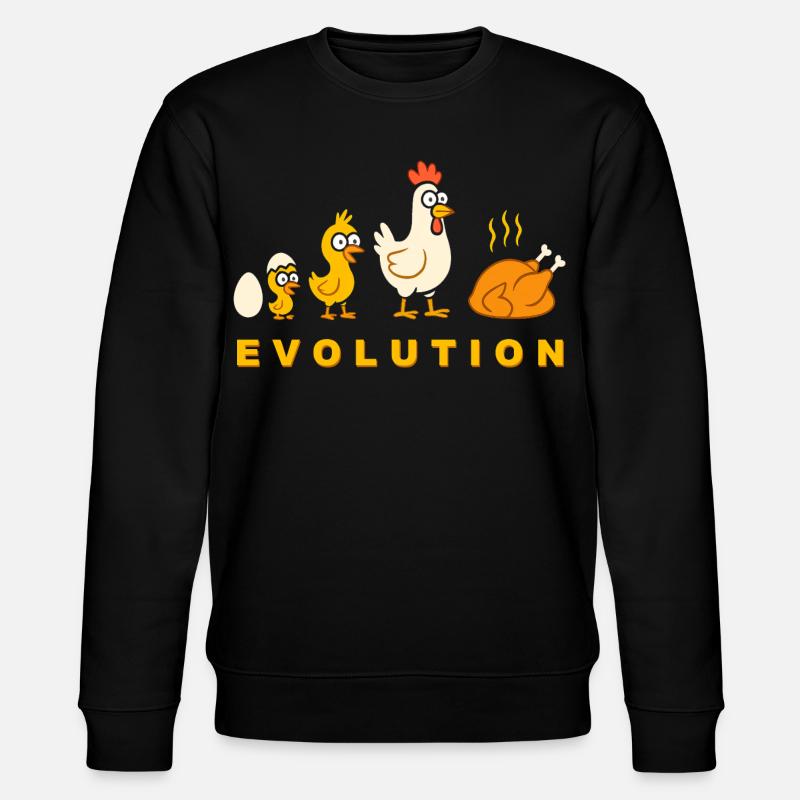 Evolution Chicken Broiler Chicken Funny - Stanley/Stella CHANGER Unisex Organic Sweatshirt - black