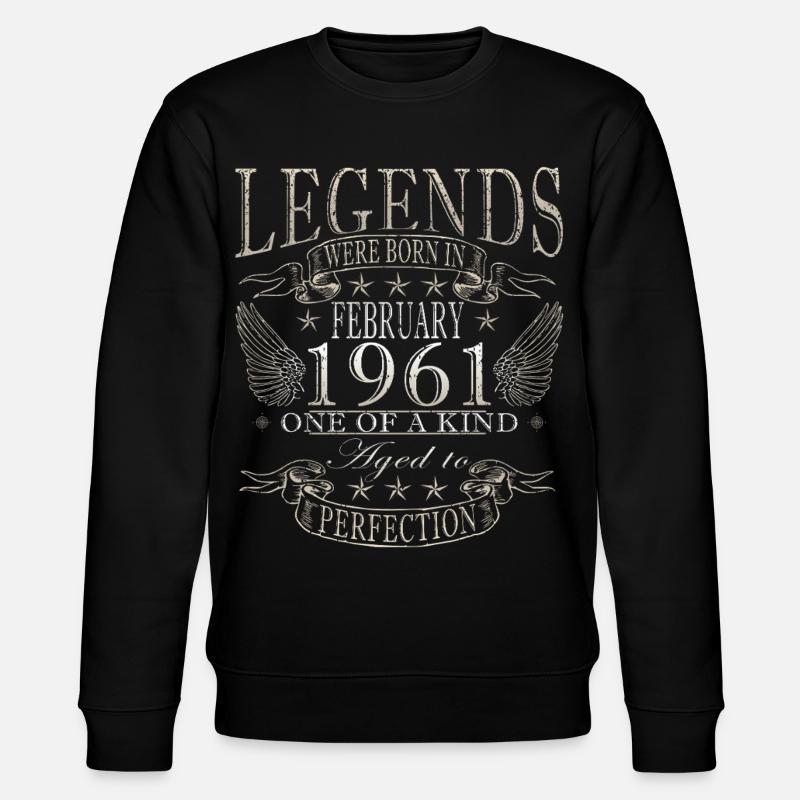 Février 1961 Jubilé 1961 Légendes Février - Sweat bio CHANGER Stanley/Stella Unisexe - noir