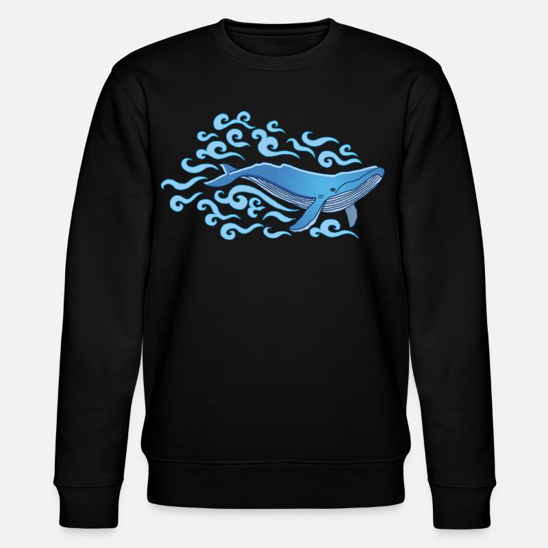 Den blåhval - Stanley/Stella økologisk unisex-sweatshirt CHANGER  - sort