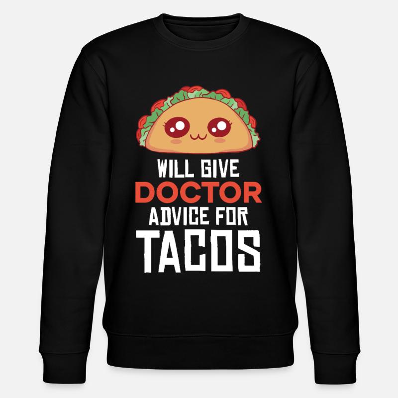 Taco Arzt: Ratschläge mit Würze - Stanley/Stella Unisex Bio-Sweatshirt CHANGER - Schwarz