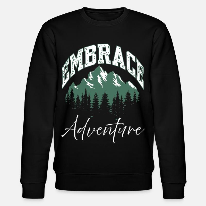 Embrace Adventure Mountain Logo - Stanley/Stella CHANGER Unisex Organic Sweatshirt - black