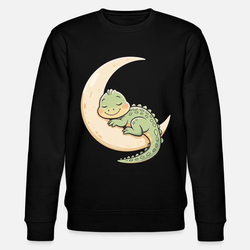 Mondkuschel-Drachen Schlaftraum - Stanley/Stella Unisex Bio-Sweatshirt CHANGER  - Schwarz